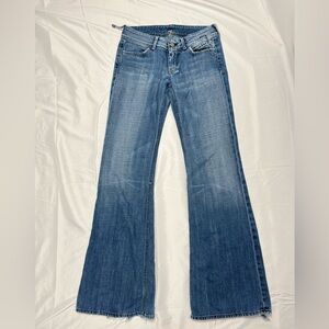 7 For All Mankind Y2K Low Rise Flare Jeans Women’s 26 Vintage Distressed Denim